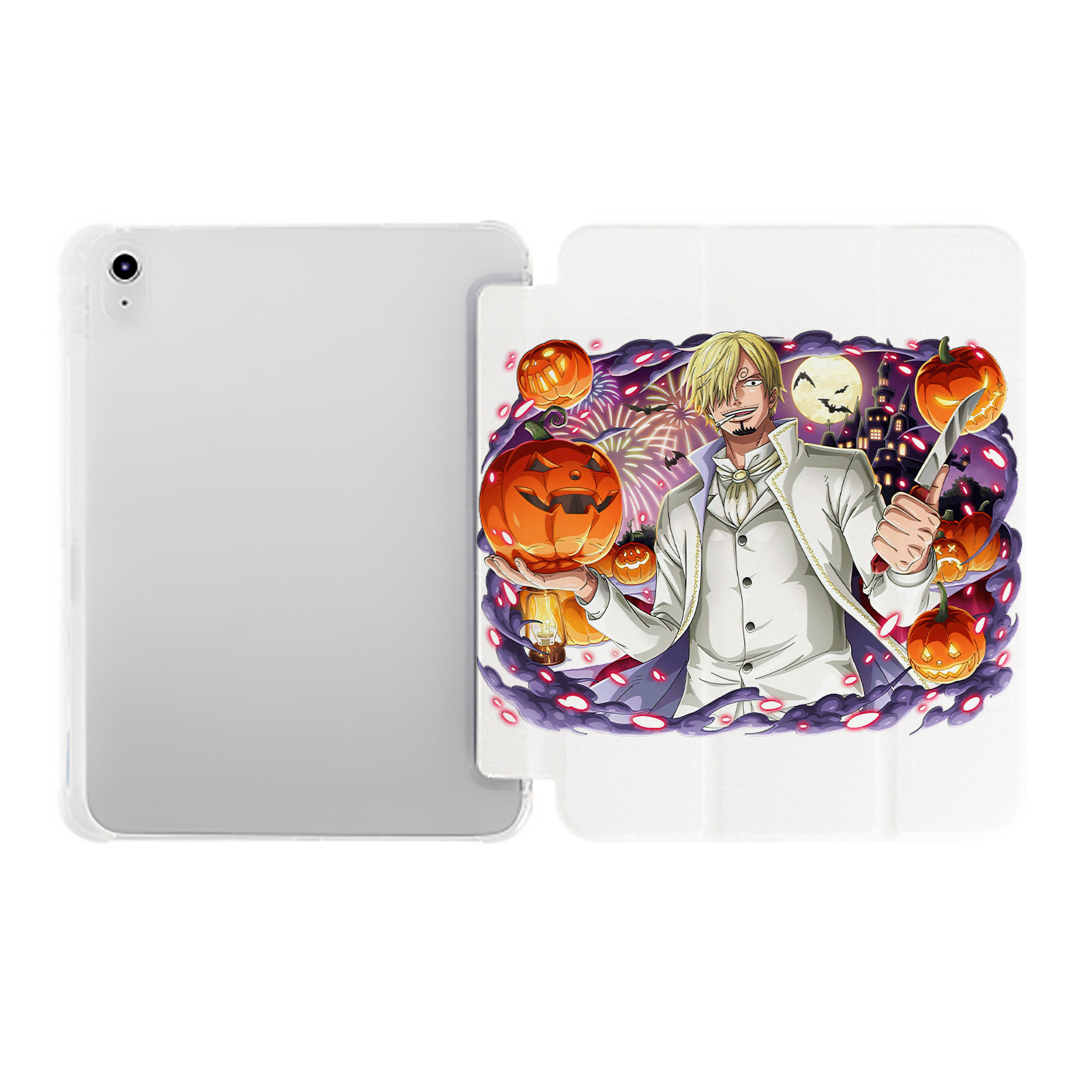 （画像用） ワンピース サンジ ONE PIECE Sanji IPad ケース ペン収納付き 三つ折りスタンド PUレザー×シリコン 対応機種9.5/10.5/10.9インチ